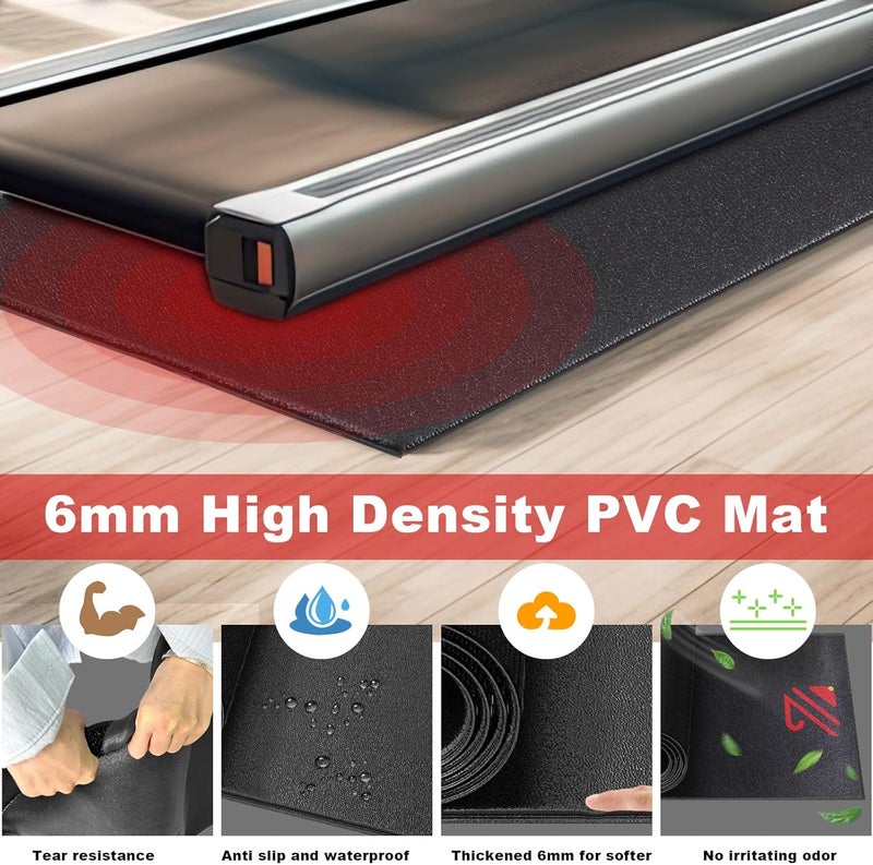 BUCKLOS Treadmill Mat for Hardwood Floors/Carpet/Tile 6mm Thick - Exercise Equipment Mats for Peloton/Nordictrack Indoor Cycling Under Floor/Hard Wood/Concrete Protect - Image 2
